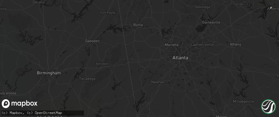 Hail map in Bremen, GA on July 2, 2026