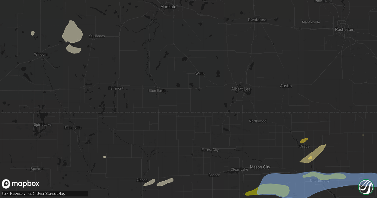 Hail map in Bricelyn, MN on July 2, 2026
