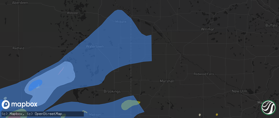 Hail map in Canby, MN on July 2, 2026
