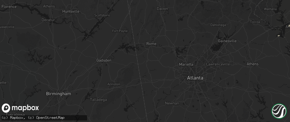 Hail map in Cedartown, GA on July 2, 2026