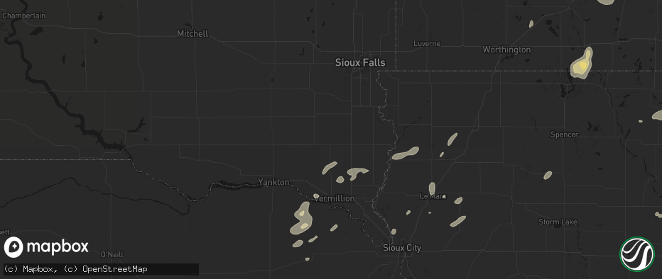 Hail map in Centerville, SD on July 2, 2026