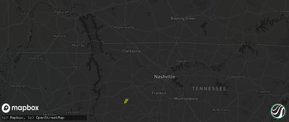 Hail map in Chapmansboro, TN on July 2, 2026