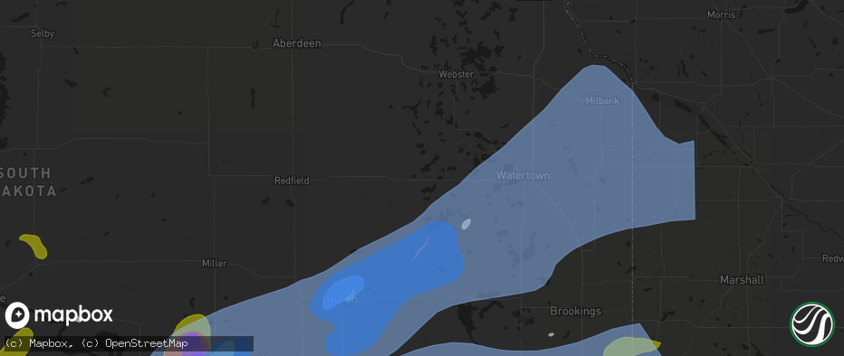 Hail map in Clark, SD on July 2, 2026