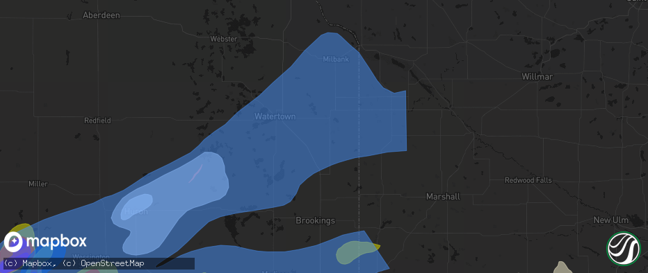 Hail map in Clear Lake, SD on July 2, 2026