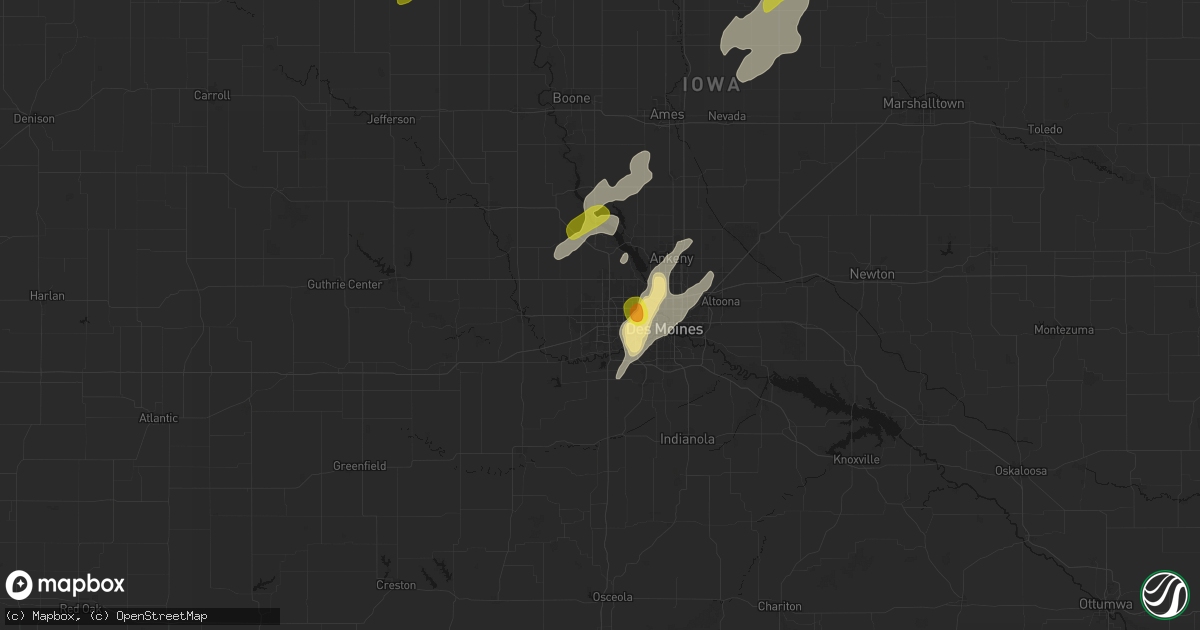 Hail map in Clive, IA on July 2, 2026