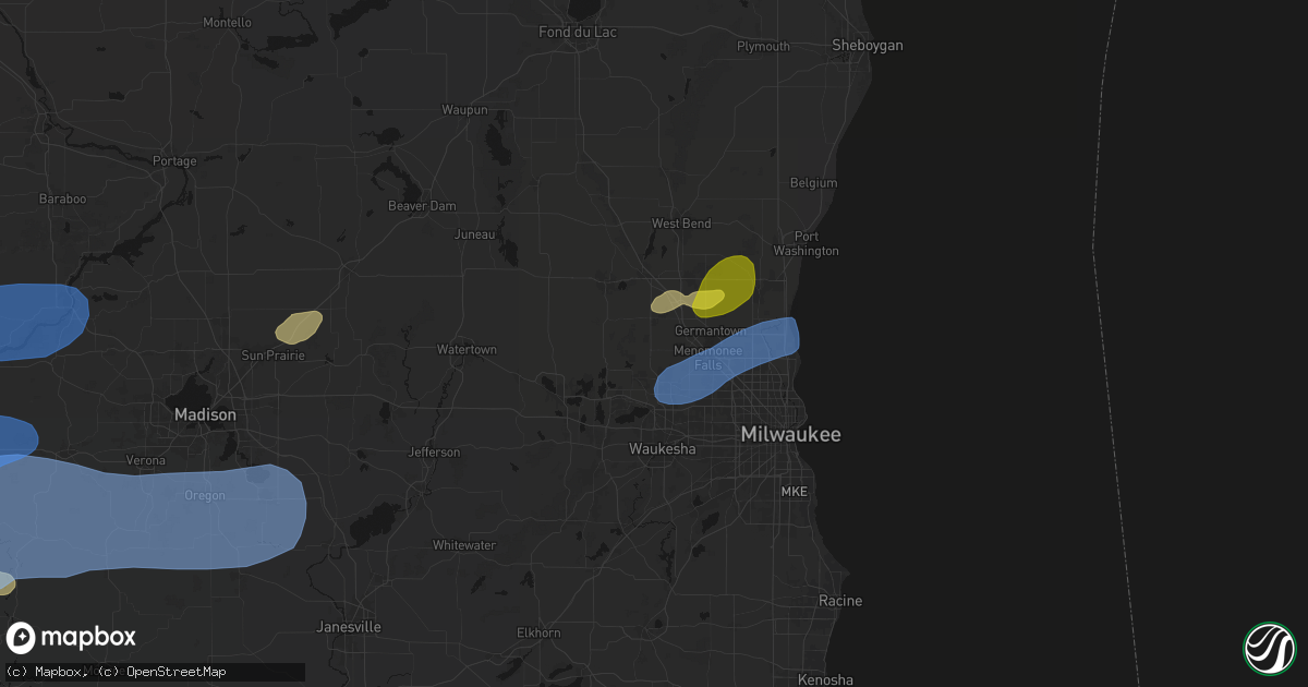 Hail map in Colgate, WI on July 2, 2026