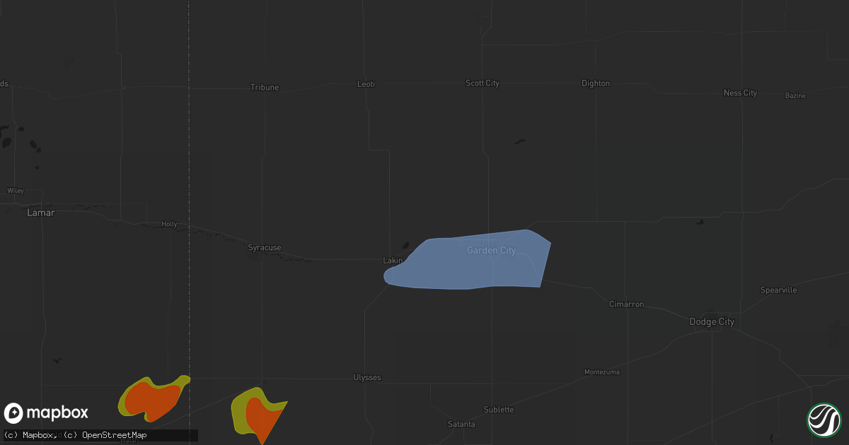 Hail map in Deerfield, KS on July 2, 2026