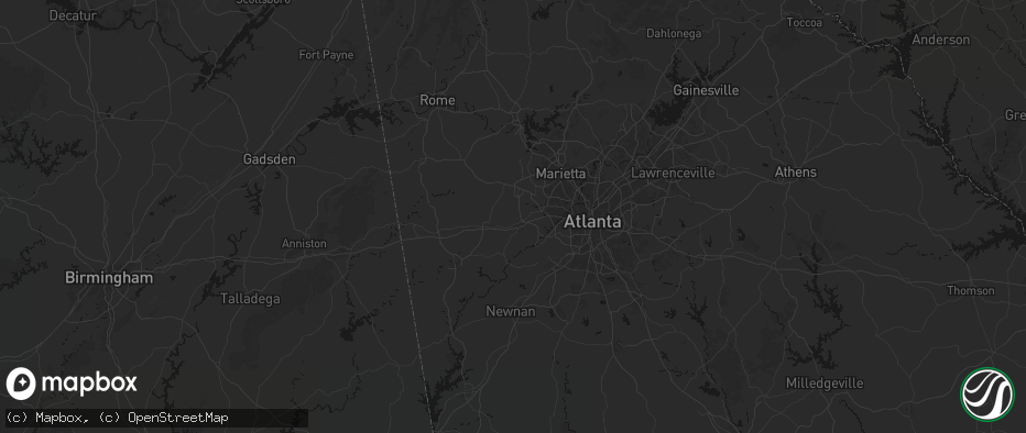 Hail map in Douglasville, GA on July 2, 2026