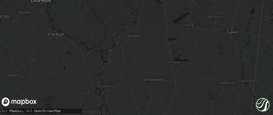 Hail map in Drew, MS on July 2, 2026