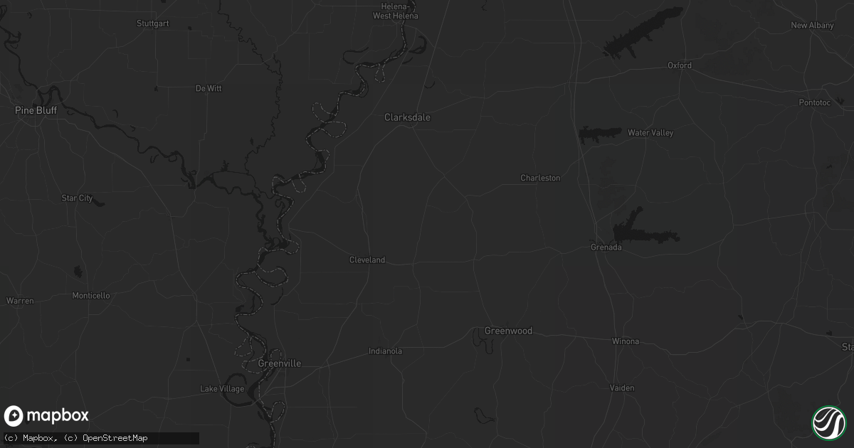 Hail map in Drew, MS on July 2, 2026