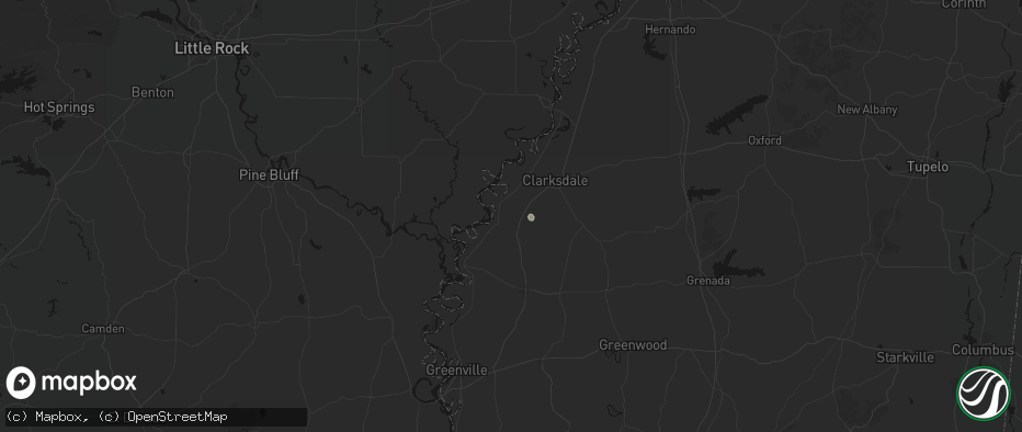 Hail map in Duncan, MS on July 2, 2026