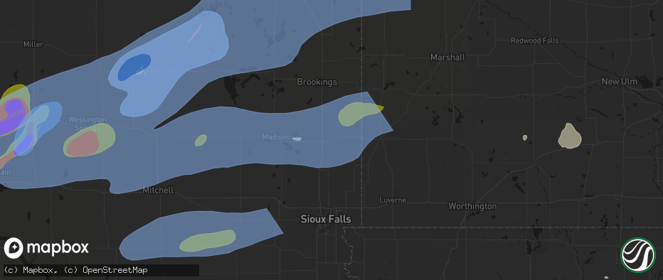 Hail map in Egan, SD on July 2, 2026