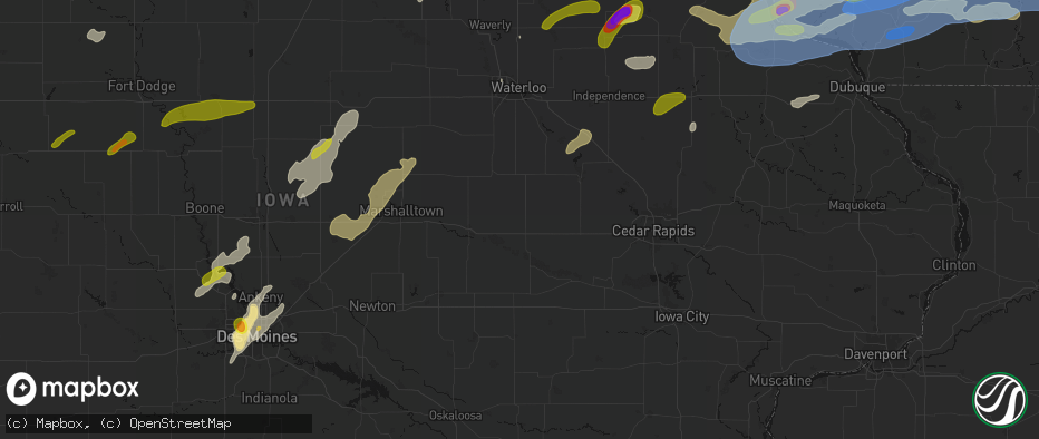 Hail map in Elberon, IA on July 2, 2026
