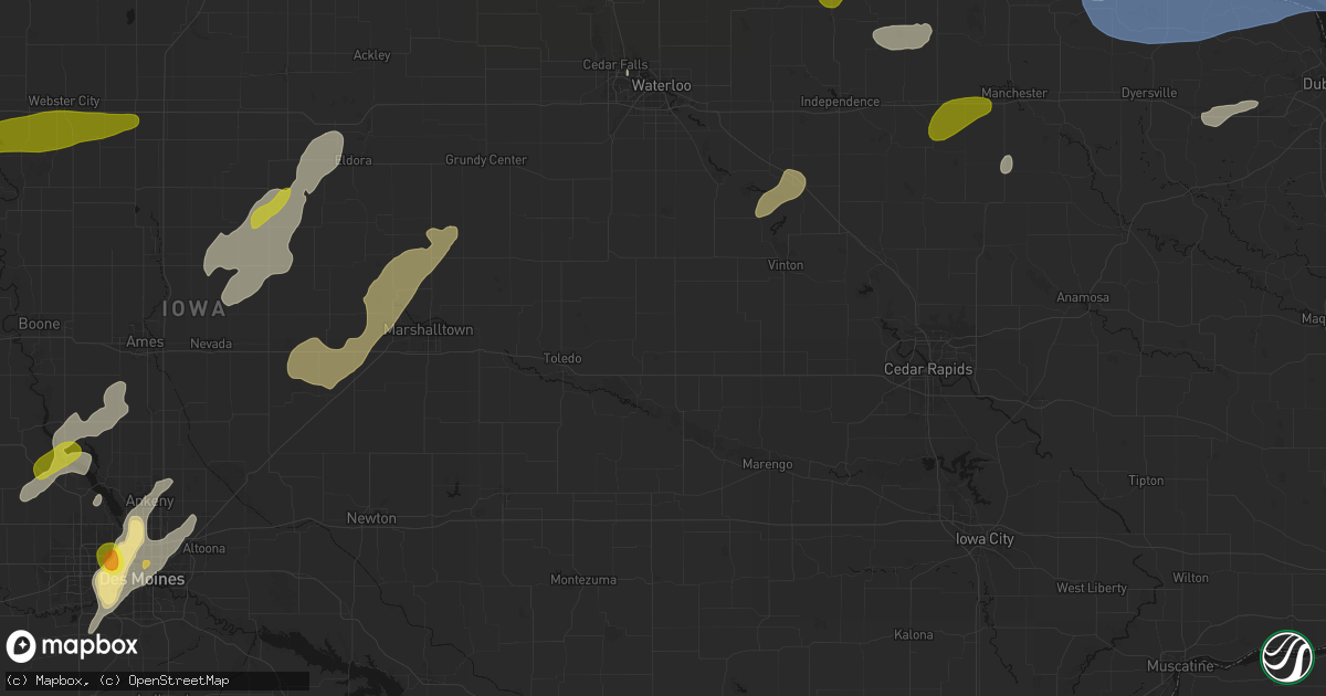 Hail map in Elberon, IA on July 2, 2026