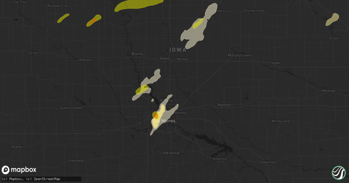 Hail map in Elkhart, IA on July 2, 2026