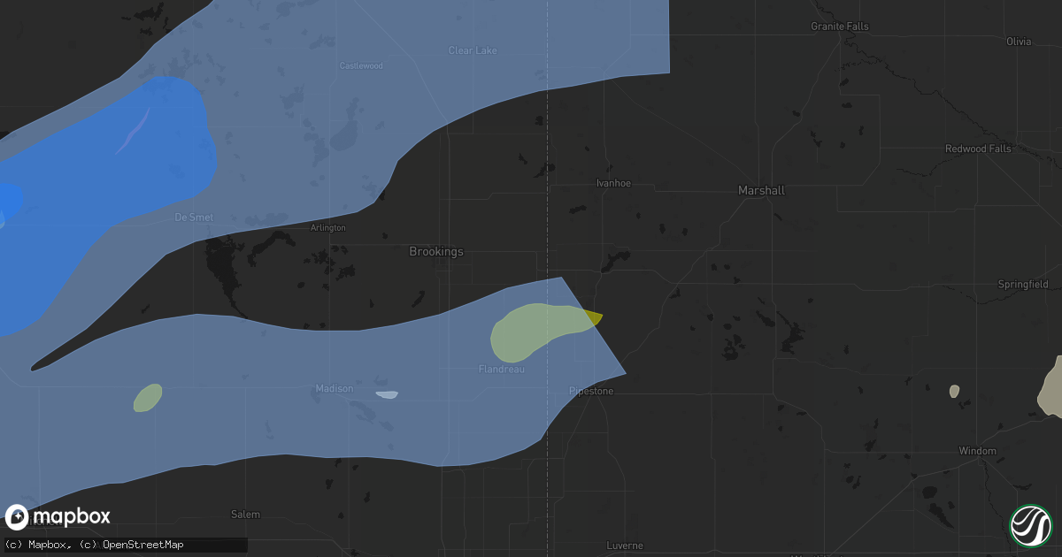 Hail map in Elkton, SD on July 2, 2026
