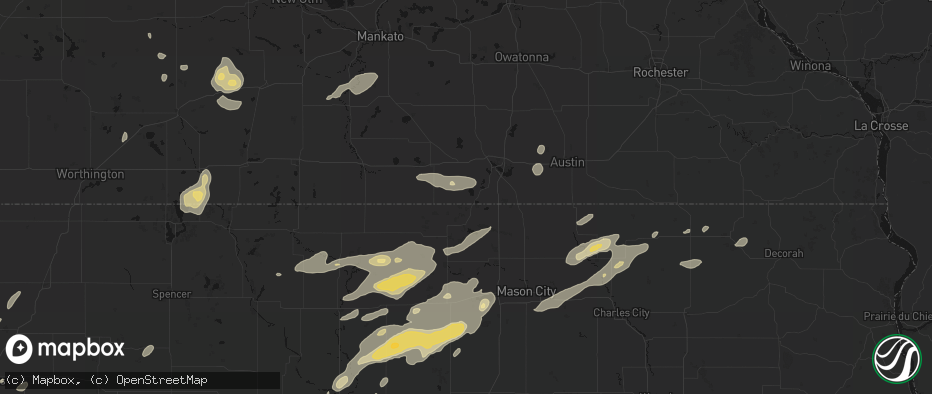 Hail map in Emmons, MN on July 2, 2026