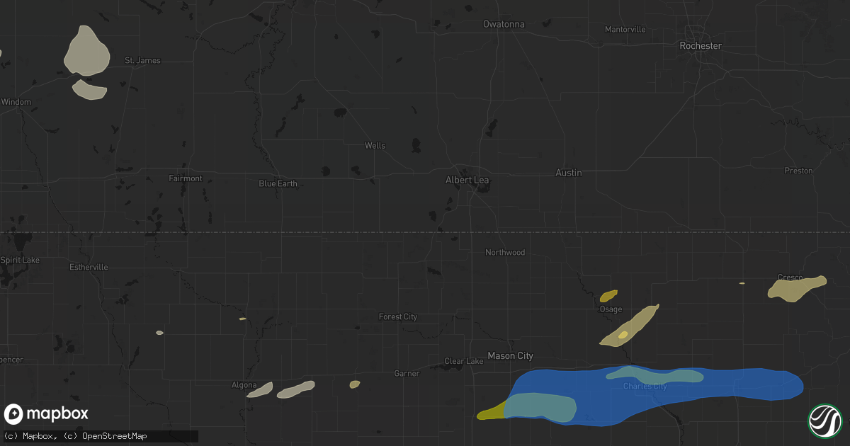 Hail map in Emmons, MN on July 2, 2026