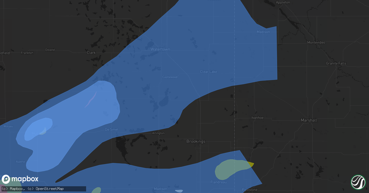 Hail map in Estelline, SD on July 2, 2026