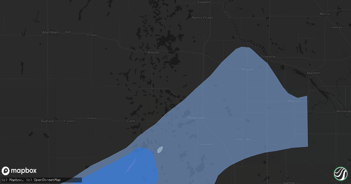 Hail map in Florence, SD on July 2, 2026