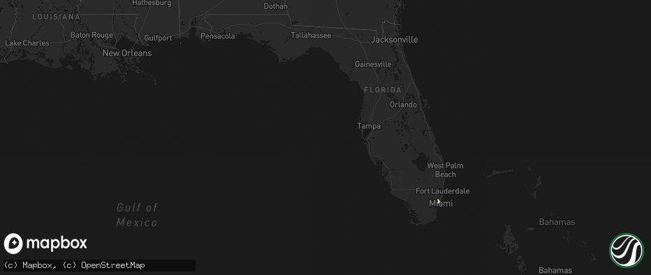 Hail map in Florida on July 2, 2026