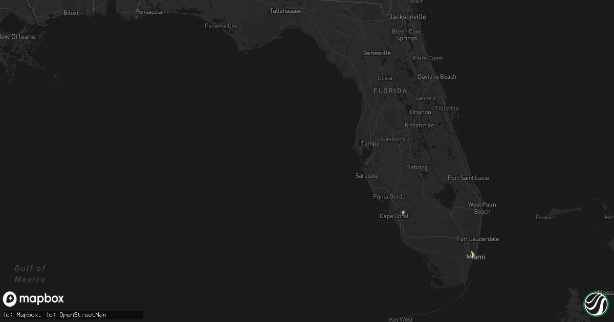 Hail map in Florida on July 2, 2026