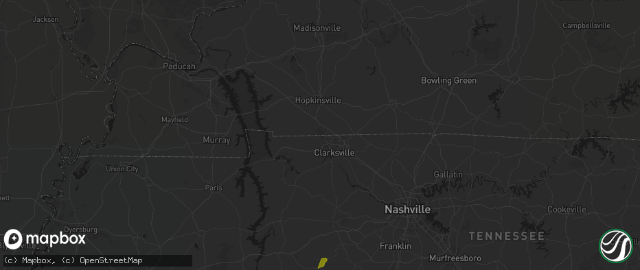 Hail map in Fort Campbell, KY on July 2, 2026