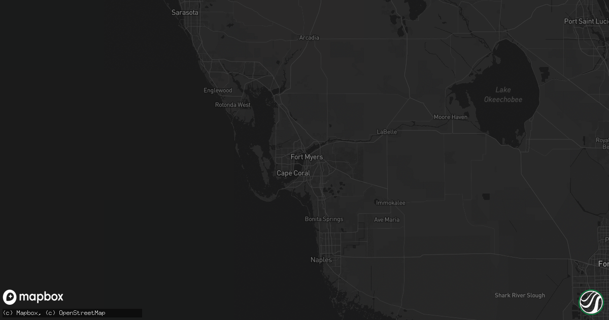 Hail map in Fort Myers, FL on July 2, 2026