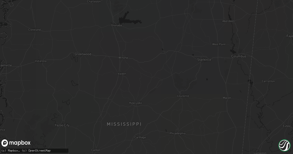 Hail map in French Camp, MS on July 2, 2026