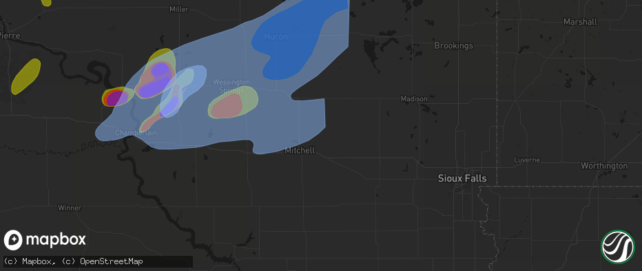 Hail map in Fulton, SD on July 2, 2026