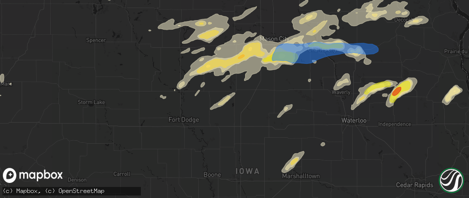 Hail map in Galt, IA on July 2, 2026