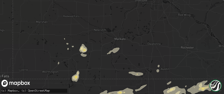 Hail map in Garden City, MN on July 2, 2026