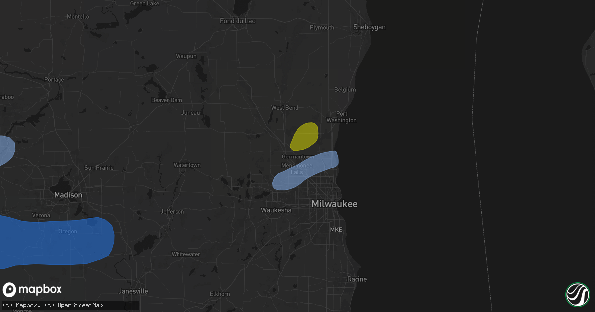 Hail map in Germantown, WI on July 2, 2026