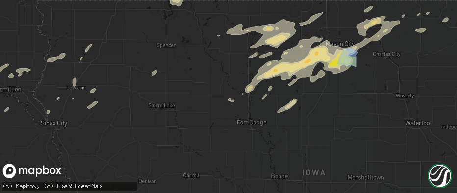 Hail map in Gilmore City, IA on July 2, 2026