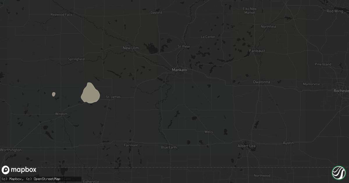 Hail map in Good Thunder, MN on July 2, 2026