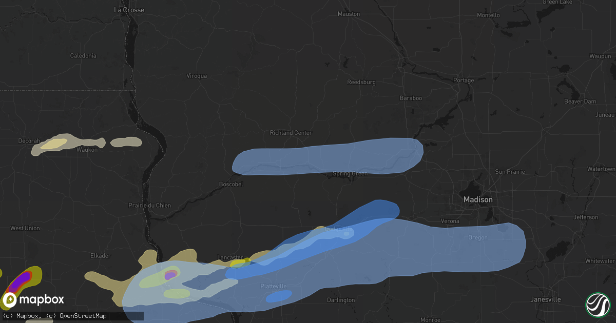 Hail map in Gotham, WI on July 2, 2026