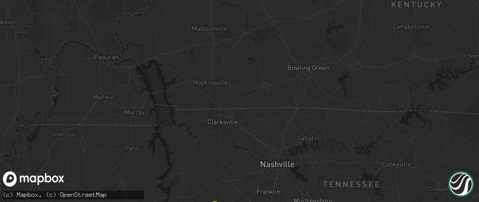 Hail map in Guthrie, KY on July 2, 2026
