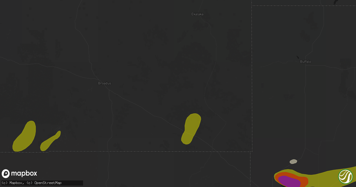 Hail map in Hammond, MT on July 2, 2026