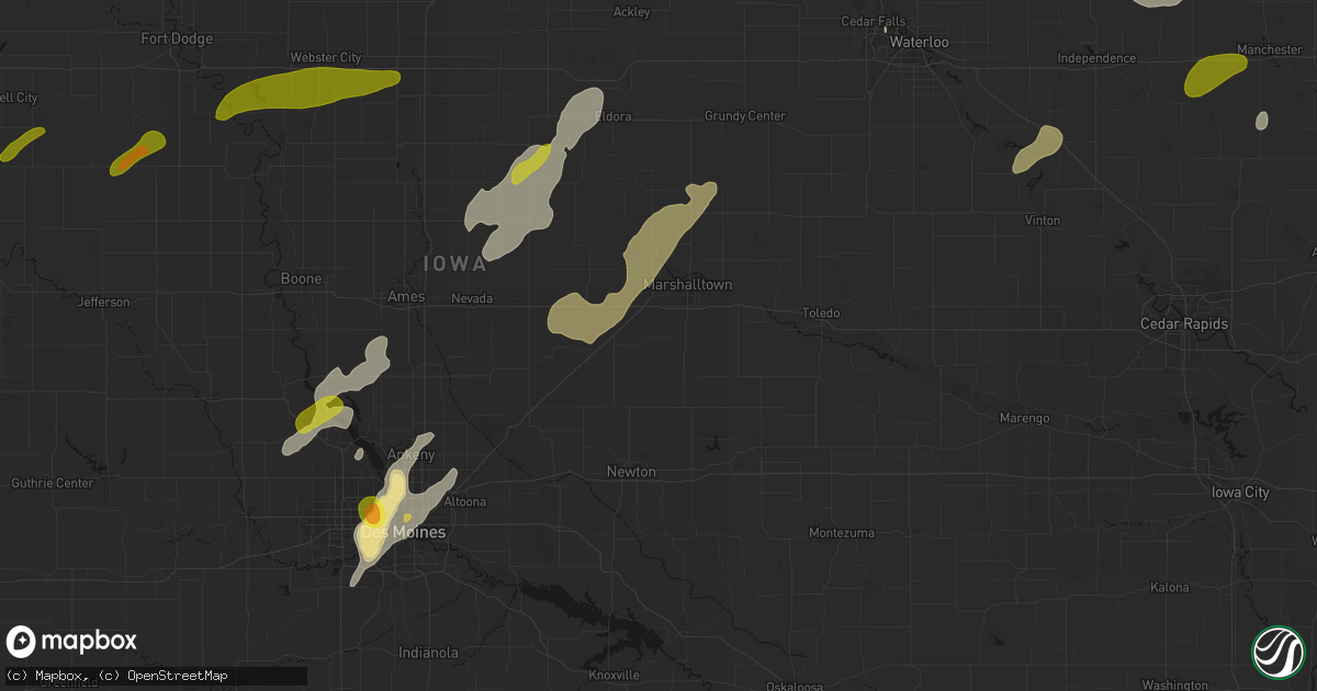 Hail map in Haverhill, IA on July 2, 2026
