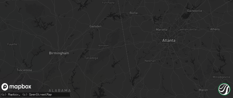 Hail map in Heflin, AL on July 2, 2026