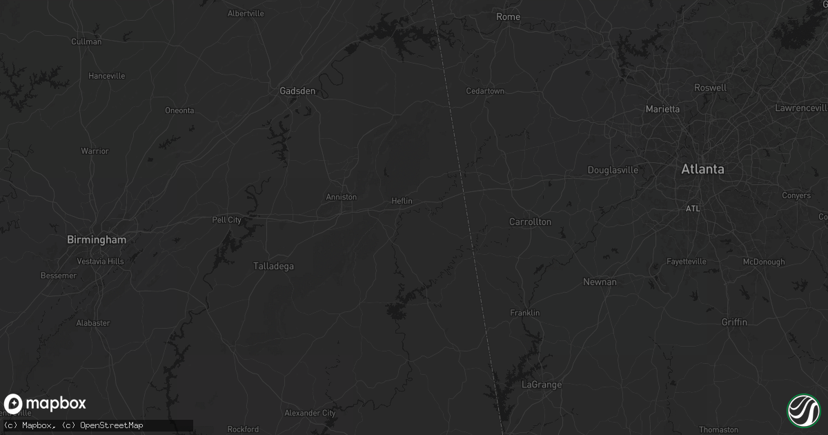 Hail map in Heflin, AL on July 2, 2026