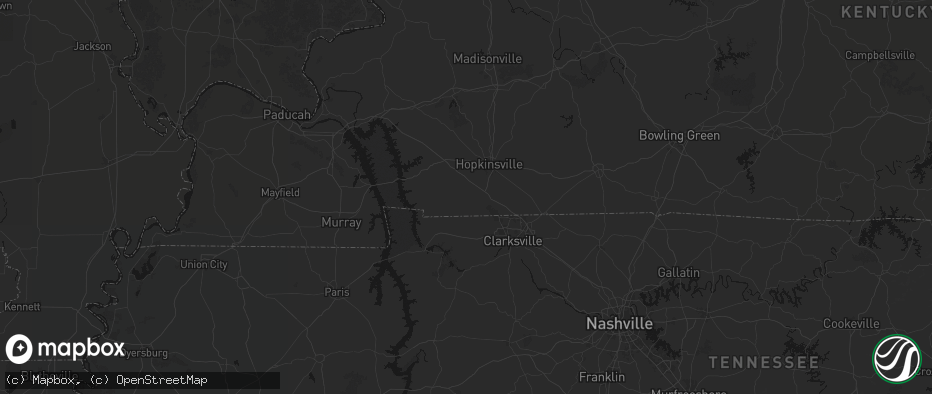 Hail map in Herndon, KY on July 2, 2026