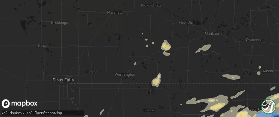 Hail map in Heron Lake, MN on July 2, 2026