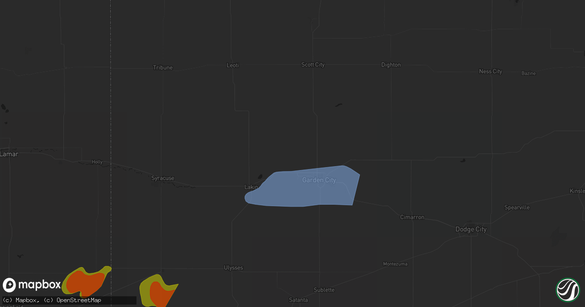 Hail map in Holcomb, KS on July 2, 2026