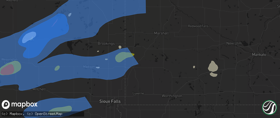 Hail map in Holland, MN on July 2, 2026