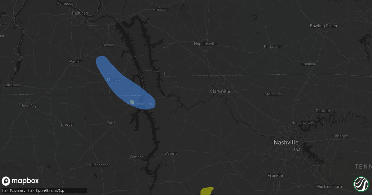 Hail map in Indian Mound, TN on July 2, 2026