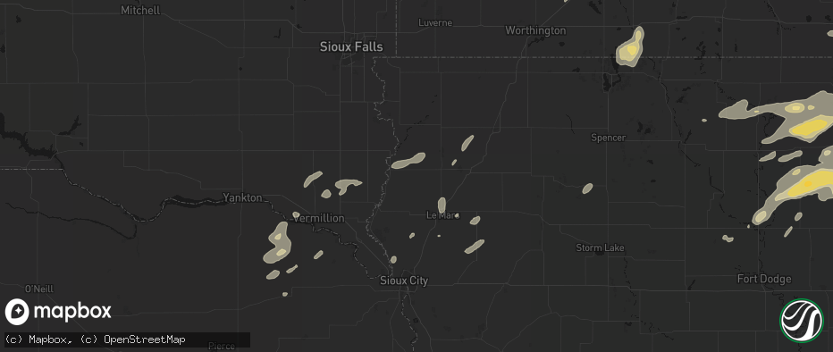 Hail map in Ireton, IA on July 2, 2026