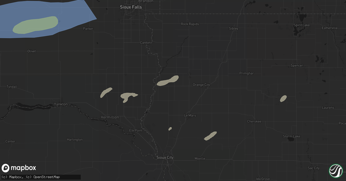 Hail map in Ireton, IA on July 2, 2026