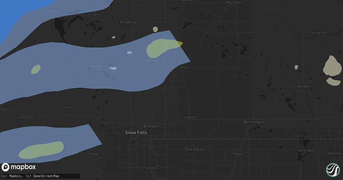 Hail map in Jasper, MN on July 2, 2026