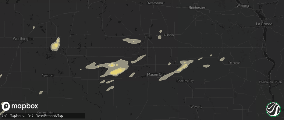 Hail map in Joice, IA on July 2, 2026